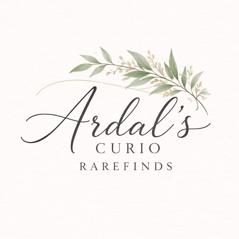 Botanical Logo Wall Art in Olive Green and Gold